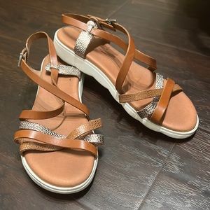 Brown leather strappy sandal